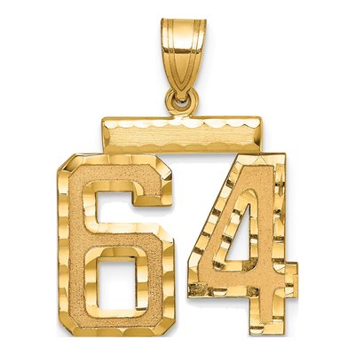 14K Yellow Gold Number 64 Charm
