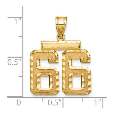 14K Yellow Gold Number 66 Pendant – view 2