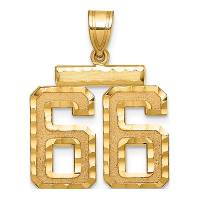 14K Yellow Gold Number 66 Pendant