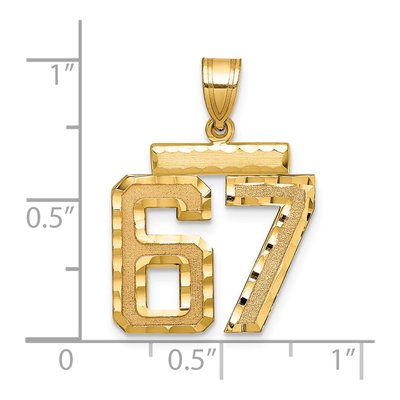 14K Yellow Gold Number 67 Charm – view 2