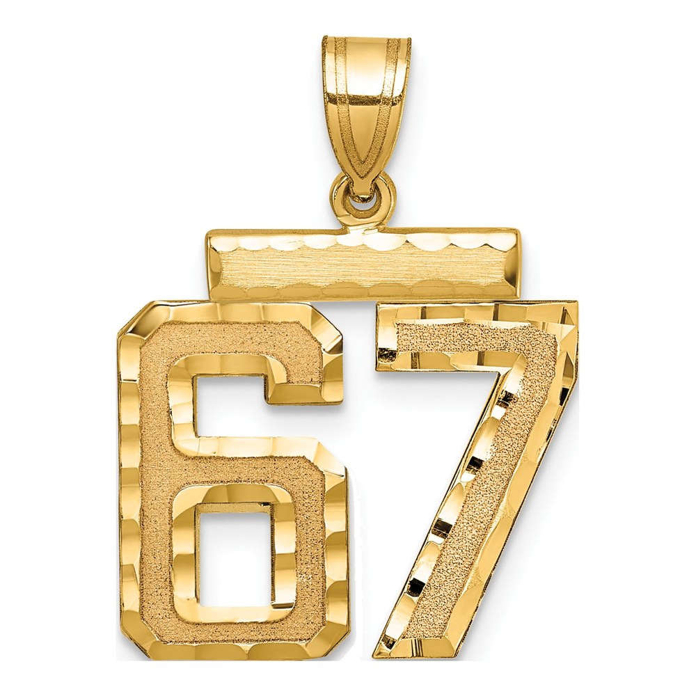 14K Yellow Gold Number 67 Charm