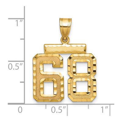 14K Yellow Gold Number 68 Charm – view 2