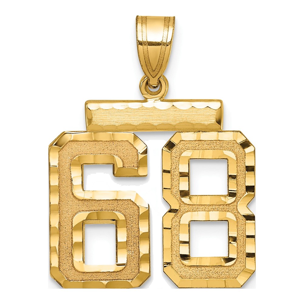 14K Yellow Gold Number 68 Charm