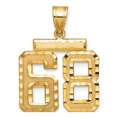 14K Yellow Gold Number 68 Charm