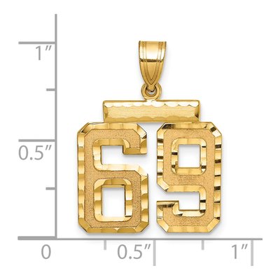 14K Yellow Gold Number 69 Charm – view 2