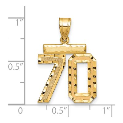 14K Yellow Gold Number 70 Charm – view 2