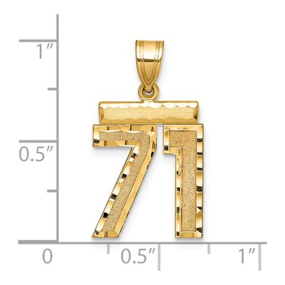 14K Yellow Gold Number 71 Charm – view 2