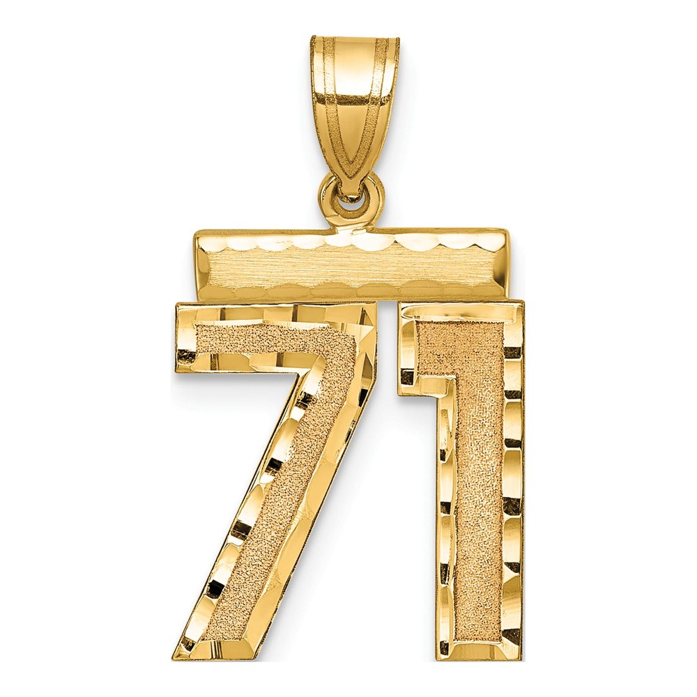 14K Yellow Gold Number 71 Charm