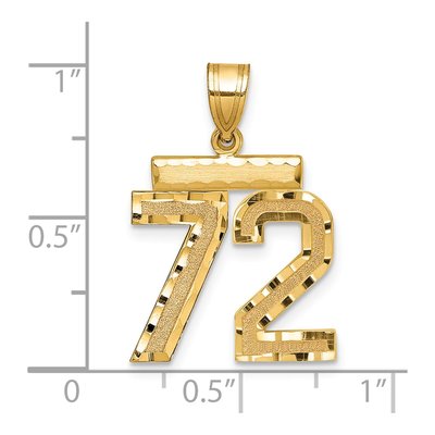 14K Yellow Gold Number 72 Charm – view 2