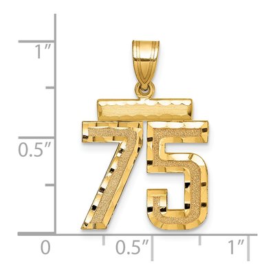 14K Yellow Gold Number 75 Charm – view 2