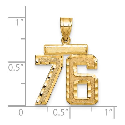 14K Yellow Gold Number 76 Charm – view 2