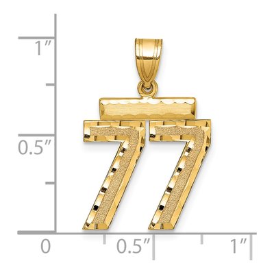 14K Yellow Gold Number 77 Charm – view 3