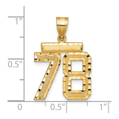 14K Yellow Gold Number 78 Charm – view 2