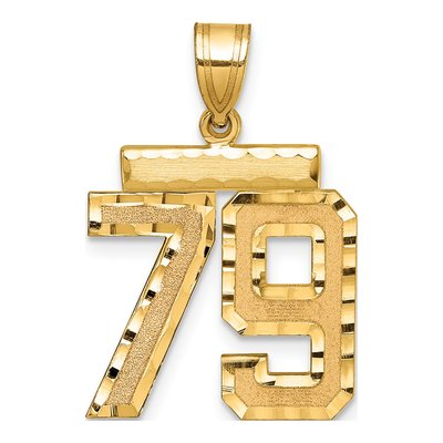 14K Yellow Gold Number 79 Charm