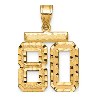 14K Yellow Gold Number 80 Pendant