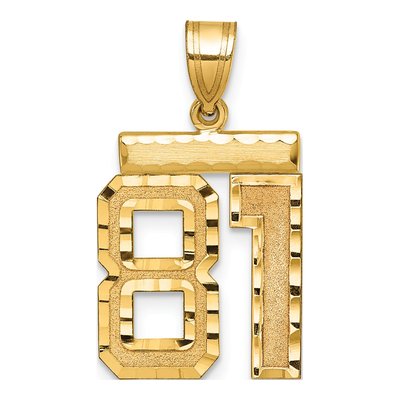 14K Yellow Gold Number 81 Charm