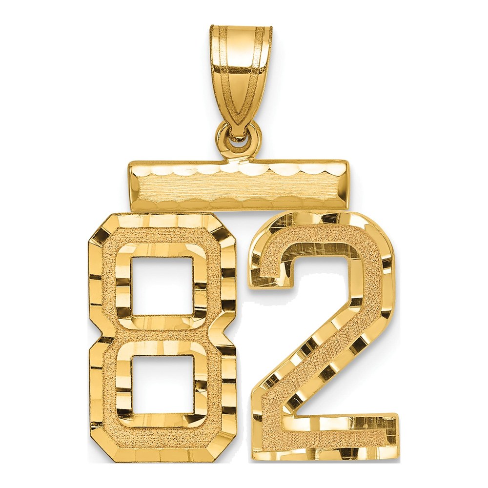 14K Yellow Gold Number 82 Charm