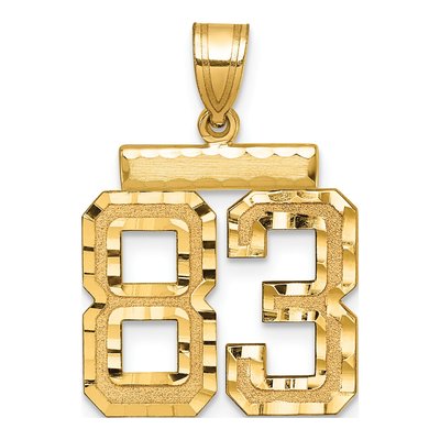 14K Yellow Gold Number 83 Charm