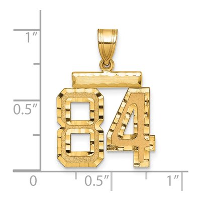 14K Yellow Gold Diamond-Cut Number 84 Charm – view 2