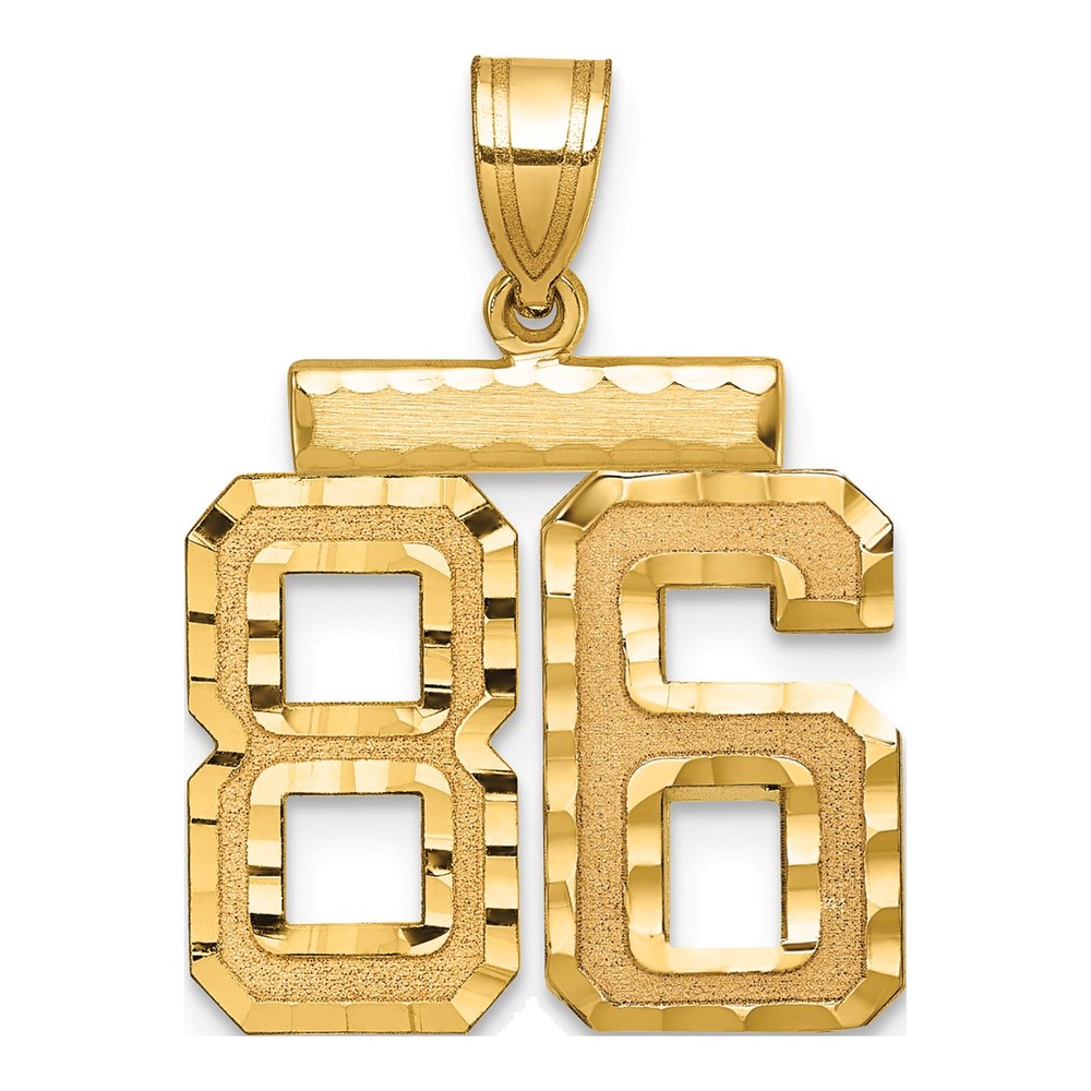 14K Yellow Gold Number 86 Charm