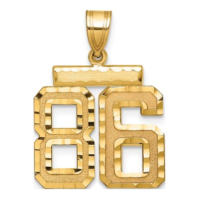 14K Yellow Gold Number 86 Charm
