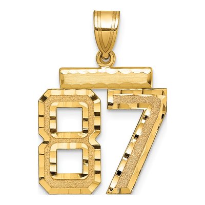 14K Yellow Gold Number 87 Charm