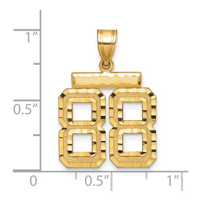 14K Yellow Gold Number 88 Charm – view 2