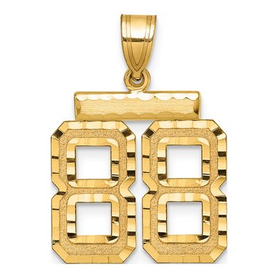 14K Yellow Gold Number 88 Charm