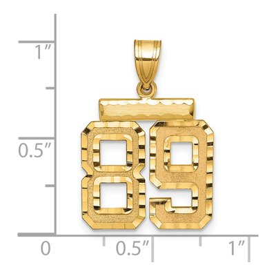 14K Yellow Gold Diamond-Cut Number 89 Charm – view 2