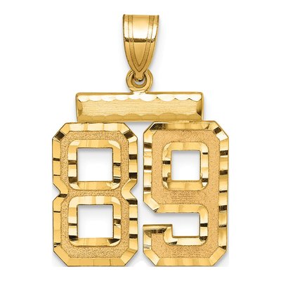 14K Yellow Gold Diamond-Cut Number 89 Charm