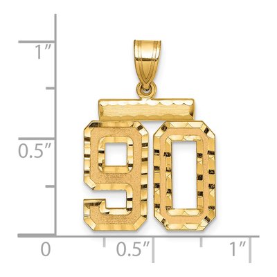 14K Yellow Gold Number 90 Charm – view 3