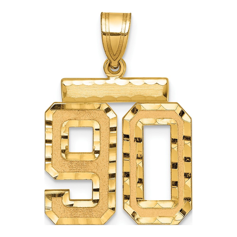 14K Yellow Gold Number 90 Charm