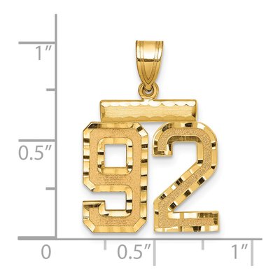 14K Yellow Gold Number 92 Charm – view 2