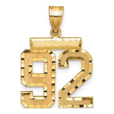 14K Yellow Gold Number 92 Charm