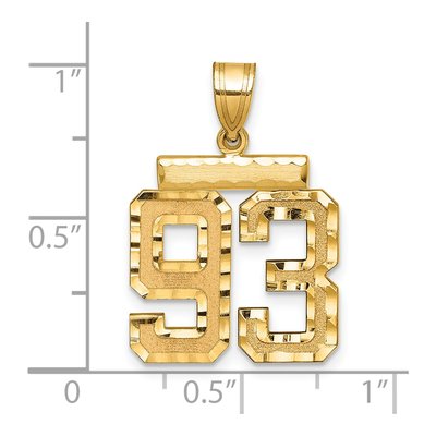 14K Yellow Gold Diamond-Cut Number 93 Charm – view 2