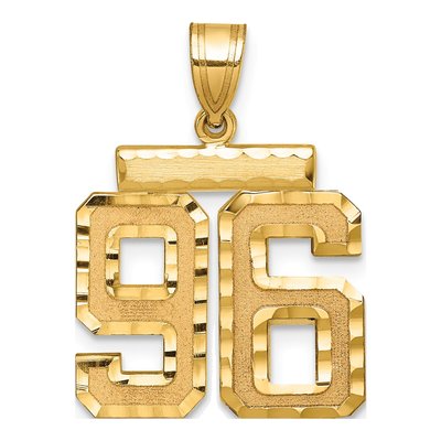 14K Yellow Gold Number 96 Charm