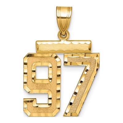 14K Yellow Gold Number 97 Charm