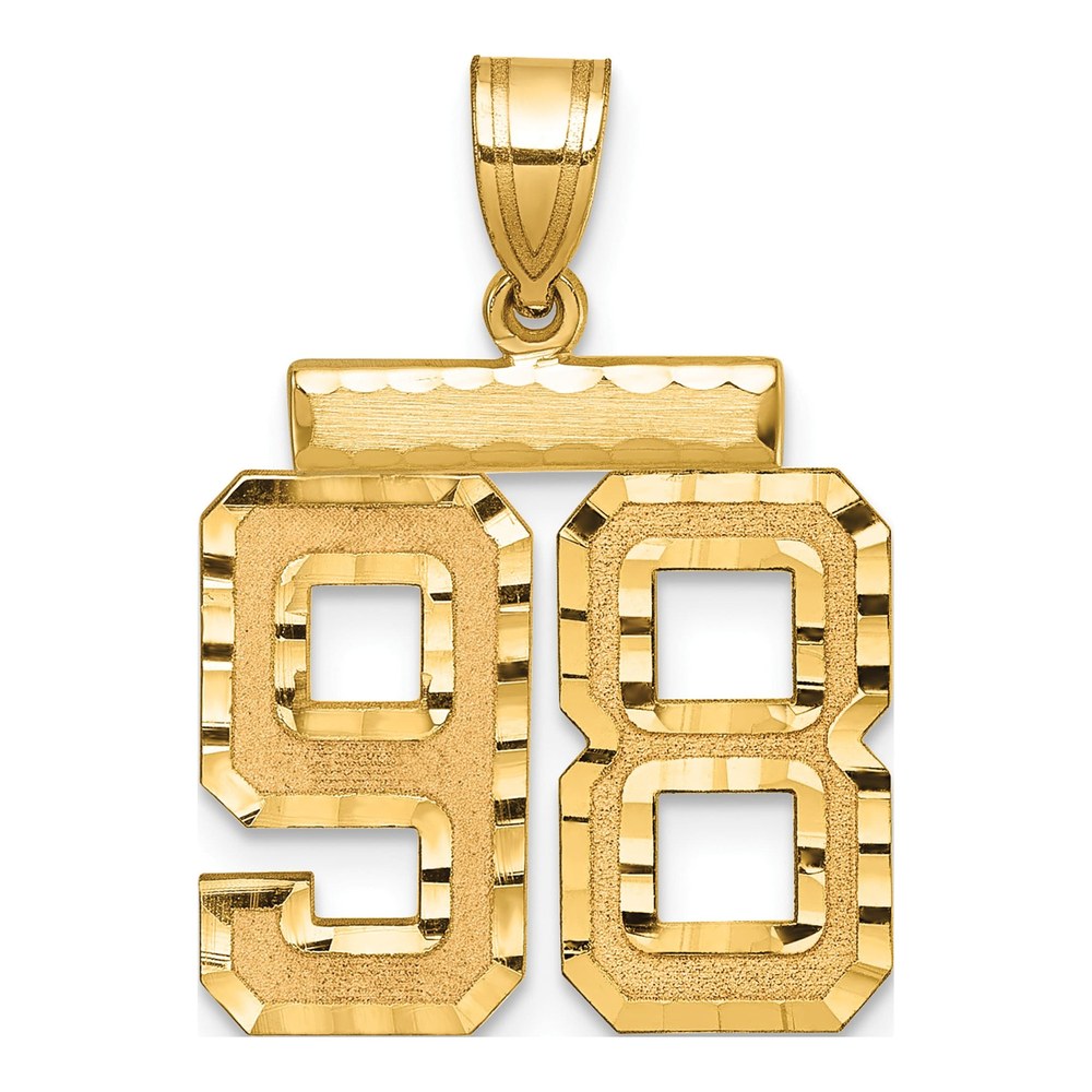 14K Yellow Gold Number 98 Charm