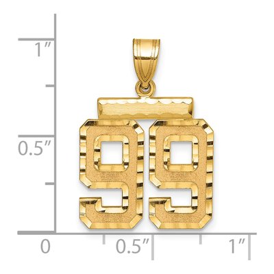 14K Yellow Gold Diamond-Cut Number 99 Charm – view 2