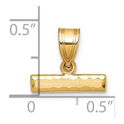 14K Yellow Gold Diamond-Cut Medium Top Charm – view 5