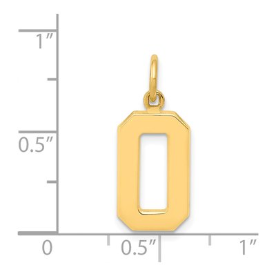 14K Yellow Gold Number 0 Charm – view 5