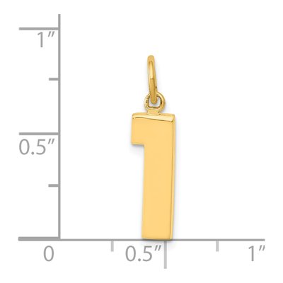 14K Yellow Gold Number 1 Charm – view 5