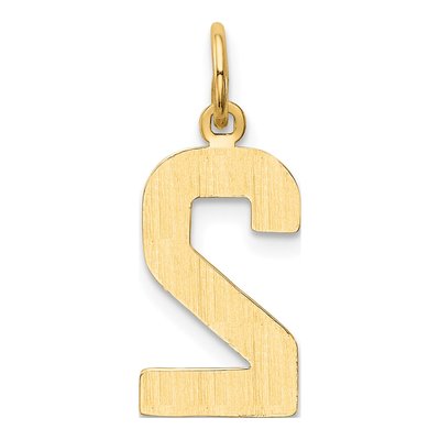 14K Yellow Gold Number 2 Charm – view 4