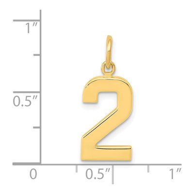 14K Yellow Gold Number 2 Charm – view 5