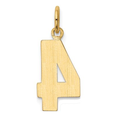 14K Yellow Gold Number 4 Charm – view 4