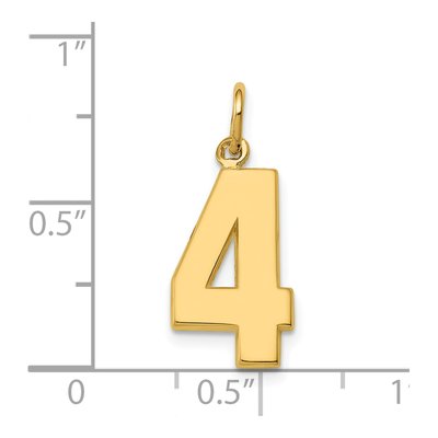 14K Yellow Gold Number 4 Charm – view 5