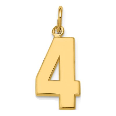 14K Yellow Gold Number 4 Charm