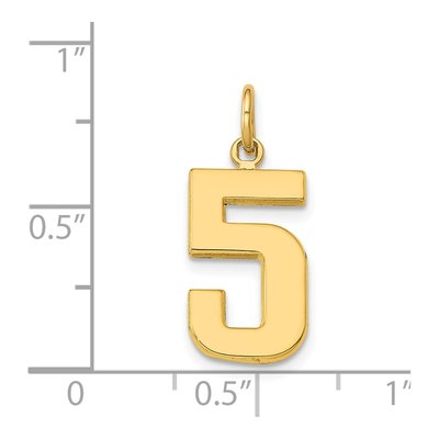 14K Yellow Gold Number 5 Charm – view 5