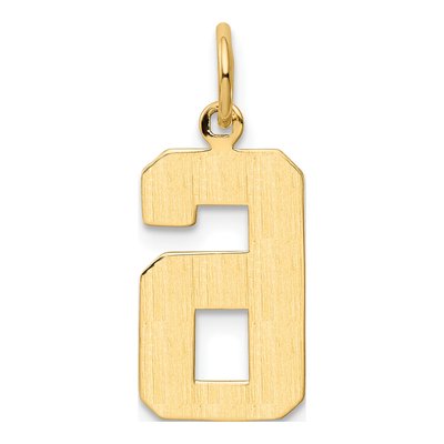 14K Yellow Gold Number 6 Pendant – view 4