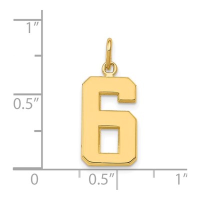 14K Yellow Gold Number 6 Pendant – view 5